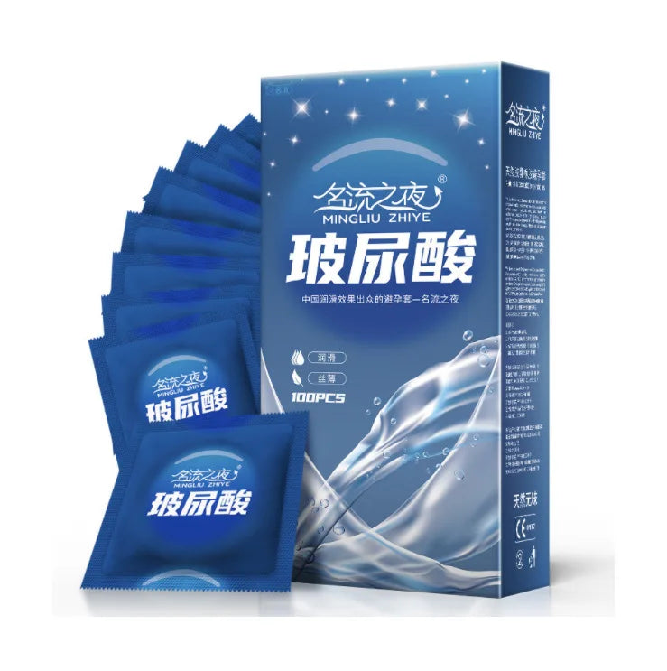 Hyaluronic Acid Condoms 52mm 100/50pcs Men Couples Glossy Ultra Thin Penis Sleeves Sex Toys Safer Condoms Sexshop Products - Seprincess