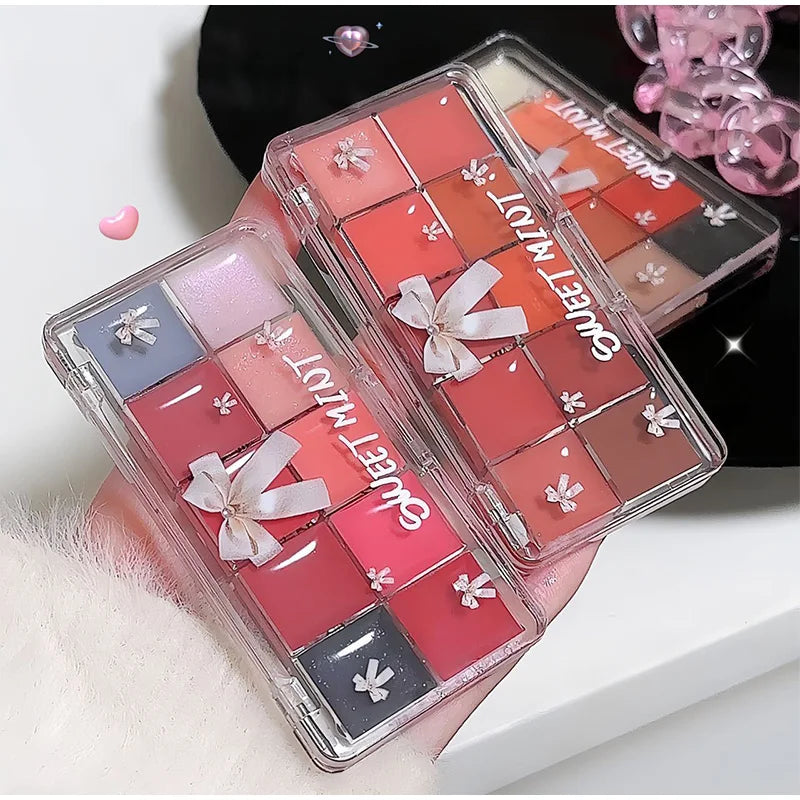 10 Color Lipstick Color Matching Lip Jelly Plate Naturally Moisturizes And Not Easy Stick The Glass Mirror Mouth Red Lip Glaze - Seprincess