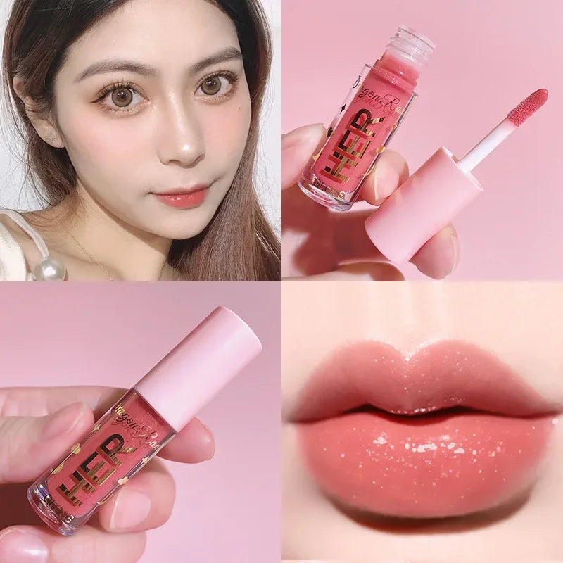 Moisturizing Glitter Lip Gloss Long Lasting Sexy Plumper Pearl Jelly Liquid Lipstick Shiny Mirror Lips Tint Lips Makeup Cosmetic - Seprincess