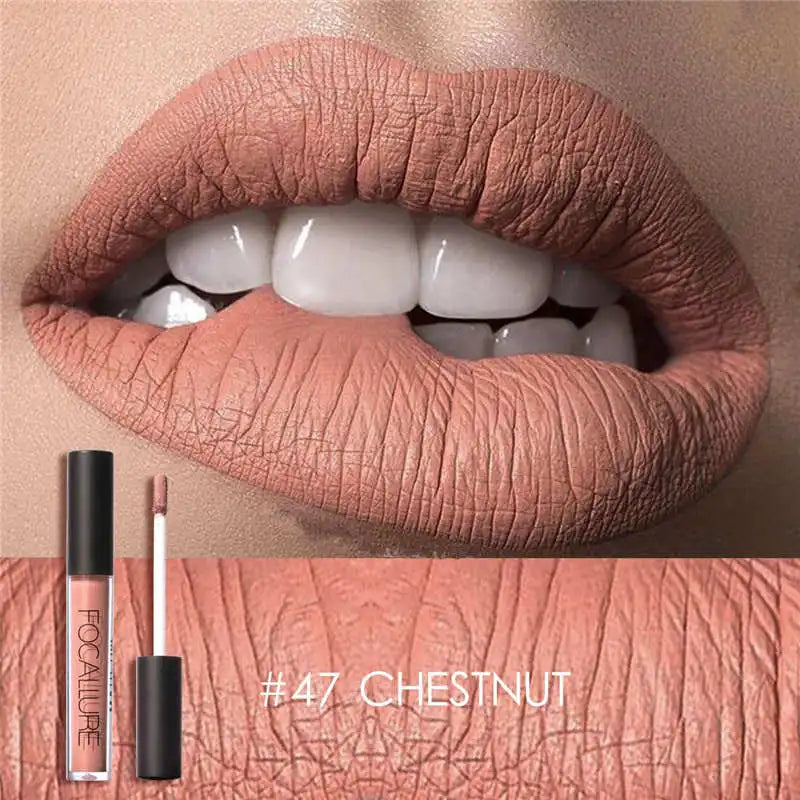 FOCALLURE Waterproof Liquid Lipstick Batom Red Velvet Lip Tint Brown Nude Matte Colourful Lipstick Makeup Cosmetics Maquiagem - Seprincess