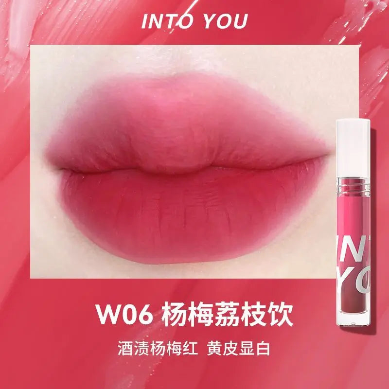 INTO YOU Beauty Water Mist Lip Glaze Lasting Non-stick Cup Matte Mousse Lipstick Natural Nude Color Sexy Lips Makeup Maquiagem - Seprincess