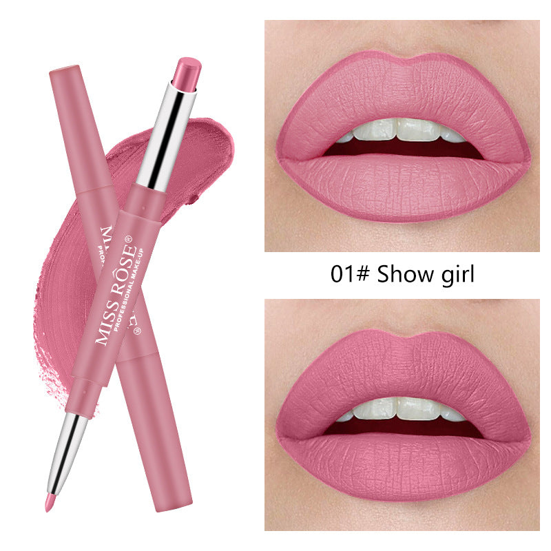 Miss Rose Double-end Lipstick Lipgloss Pencil Makeup Long Lasting Tint Sexy Red Lip Stick Beauty Matte Lip Gloss Pen Cosmetic - Seprincess