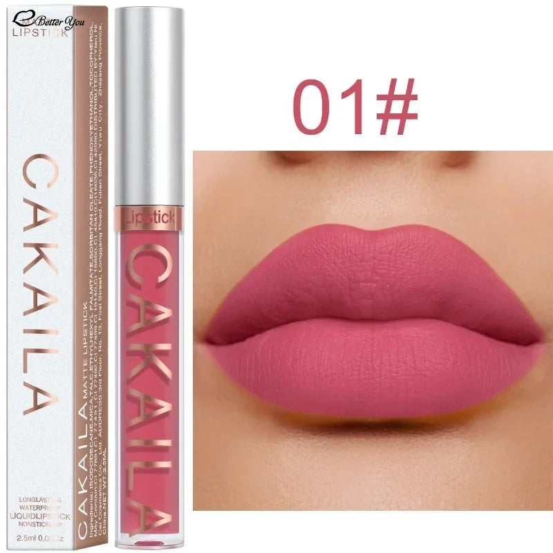 KACAILA 18 Colors Waterproof Liquid Lipsticks Lip Makeup Matte Velvet Lipstick Lip Gloss Cosmetic Nude Long Lasting Cosmestics - Seprincess