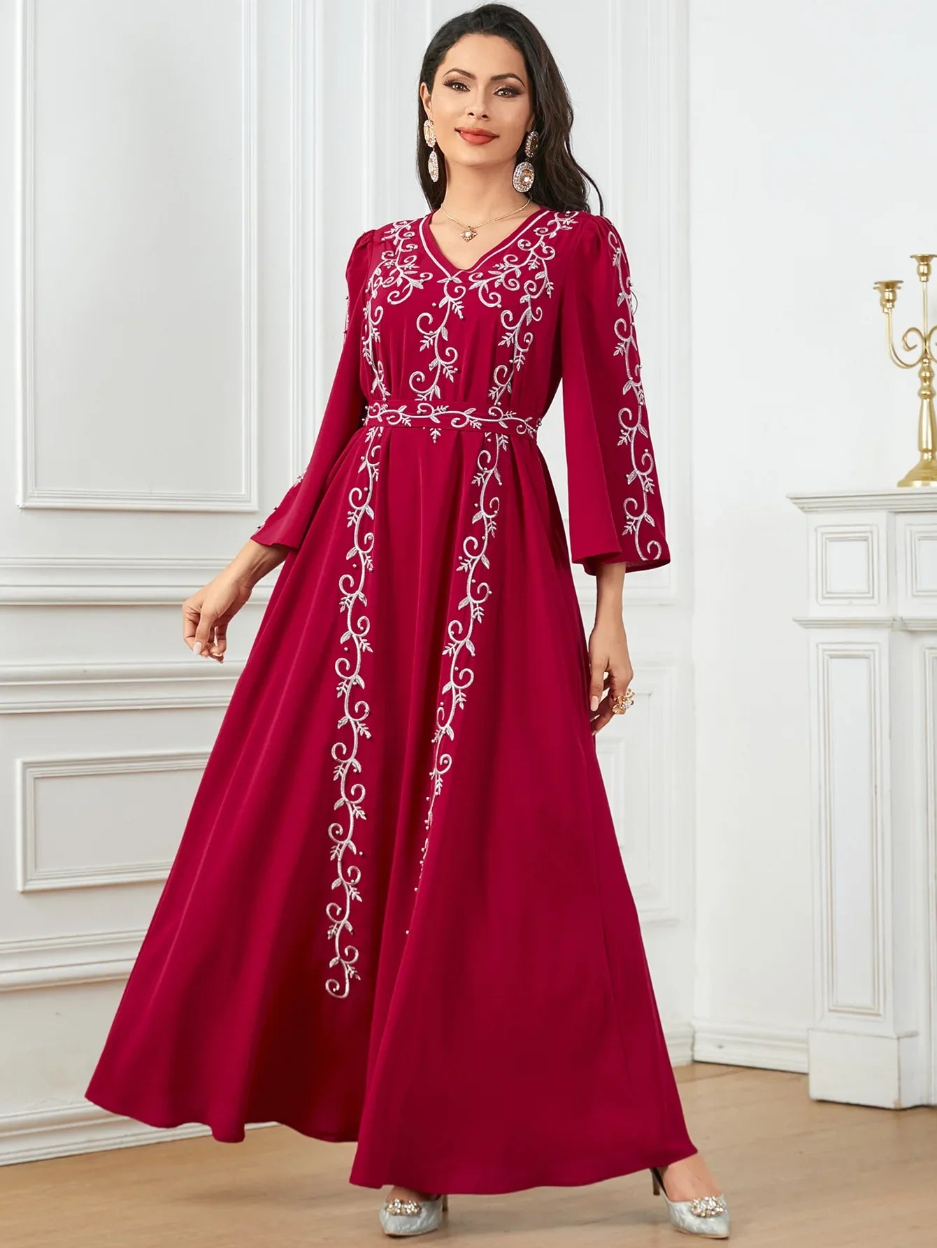 Eid Mubarak Party Muslim Women Embroidery Abayas Dress Turkey Dubai Kaftan Robe Morocco Jalabiya Islam Clothing Arab Vestidos - Seprincess