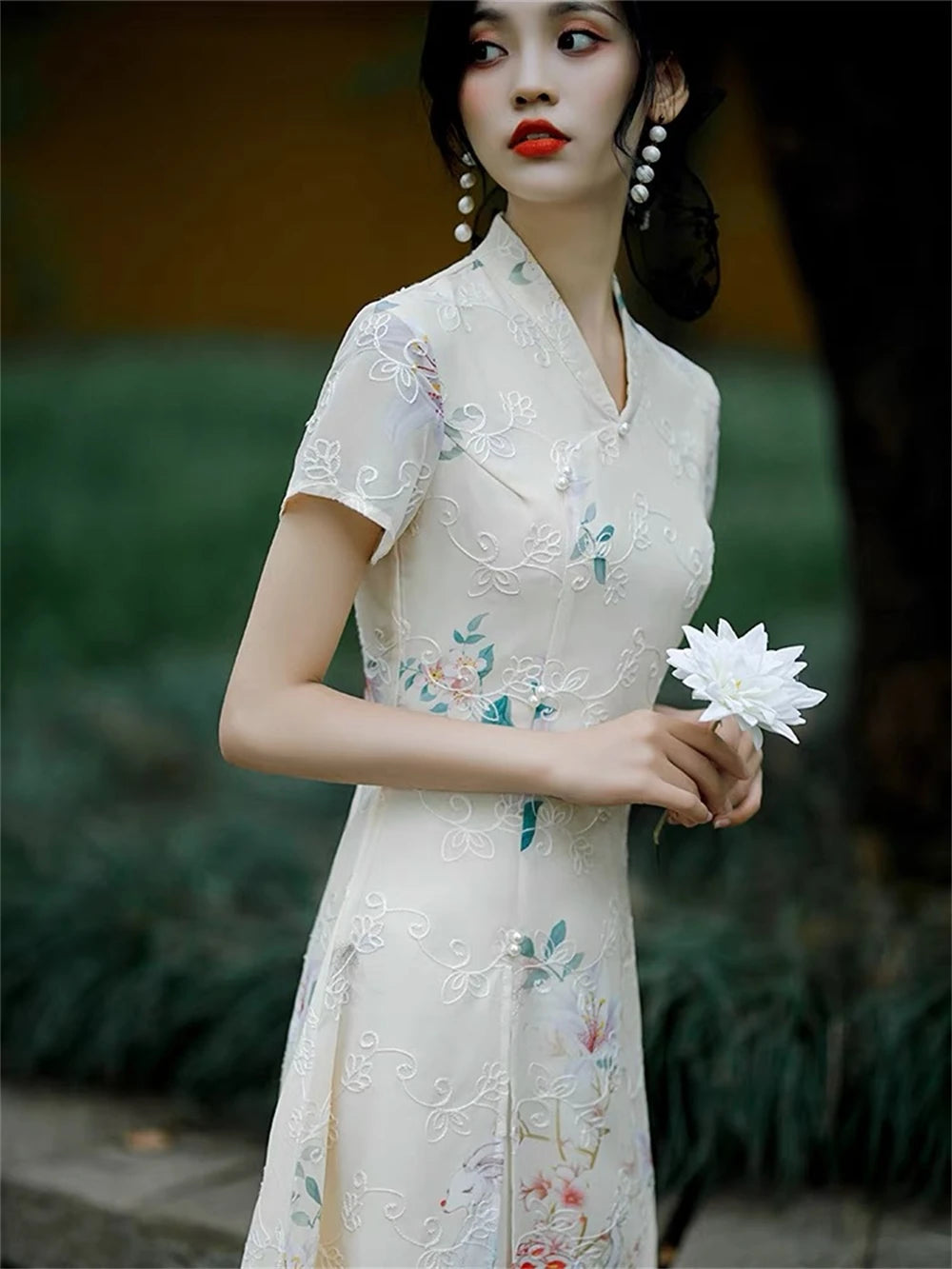 Summer Short-sleeved Improved Qipao Dress for Women Young Girl Daily Mid-length Slim Aodai Cheongsam Chinese Traditional Vestido - Seprincess