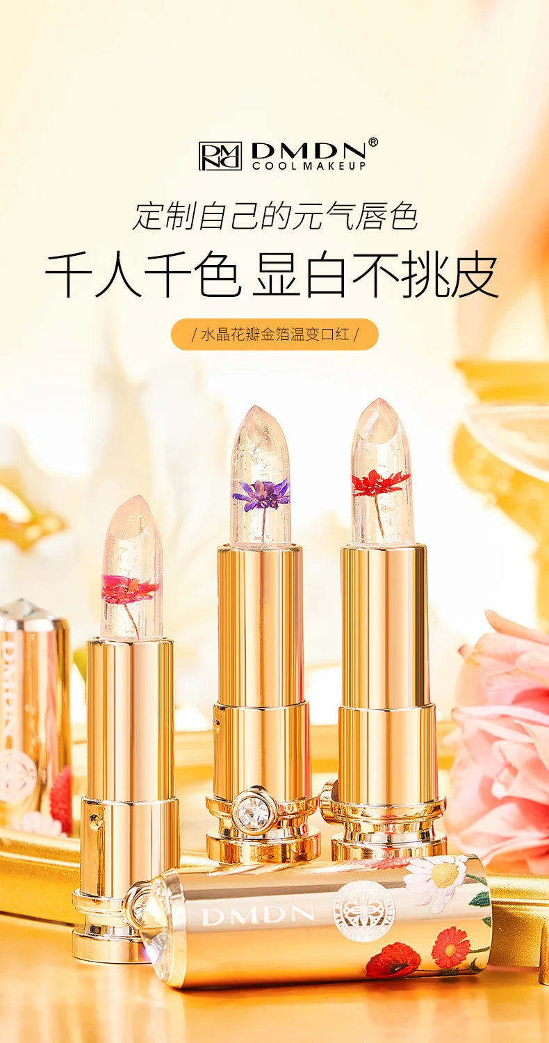 Flower Transparent Lipstick Lasting Moisturizer Crystal Jelly Lipsticks Temperature Color Changing Waterproof Lip Balm - Seprincess