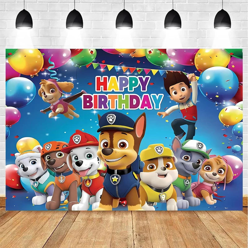 Paw Patrol Birthday Supplies Dog Birthday Party Cartoon Balloon Disposable Tableware Tablecloth Straws Cup Plates Baby Shower ? - Seprincess