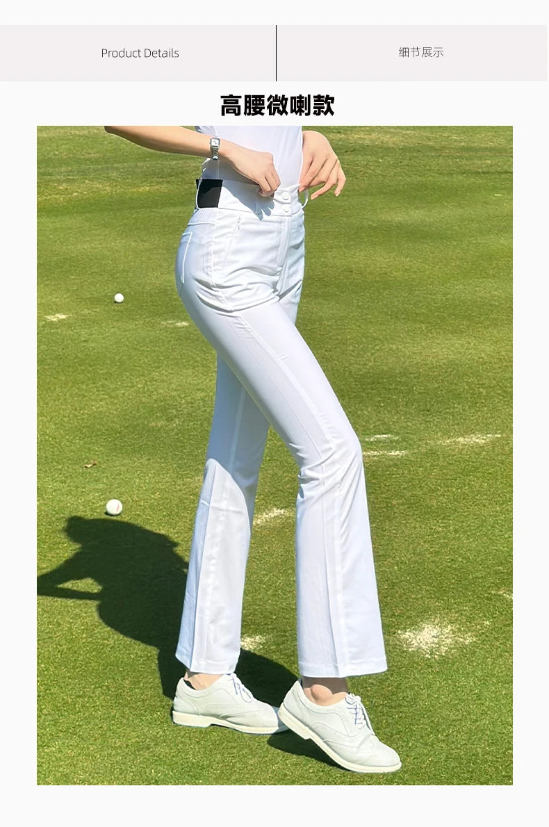 2024 SG New Golf Pants Women's Spring and Summer High Waist Thin Flared Trousers Sports Split Slim Quick-drying Straight Pants