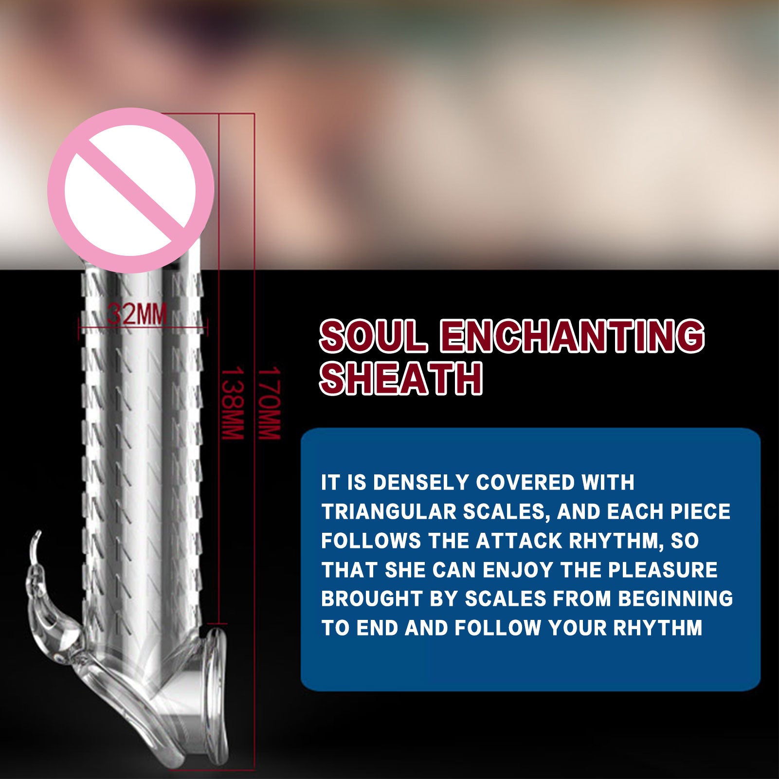 Reusable 3D Condoms Dick Extender Penis Enlarger Cock Sleeves with Dotted Ribbed Foreskin Ring Glans Sex Shop for Men Sex Toys - Seprincess