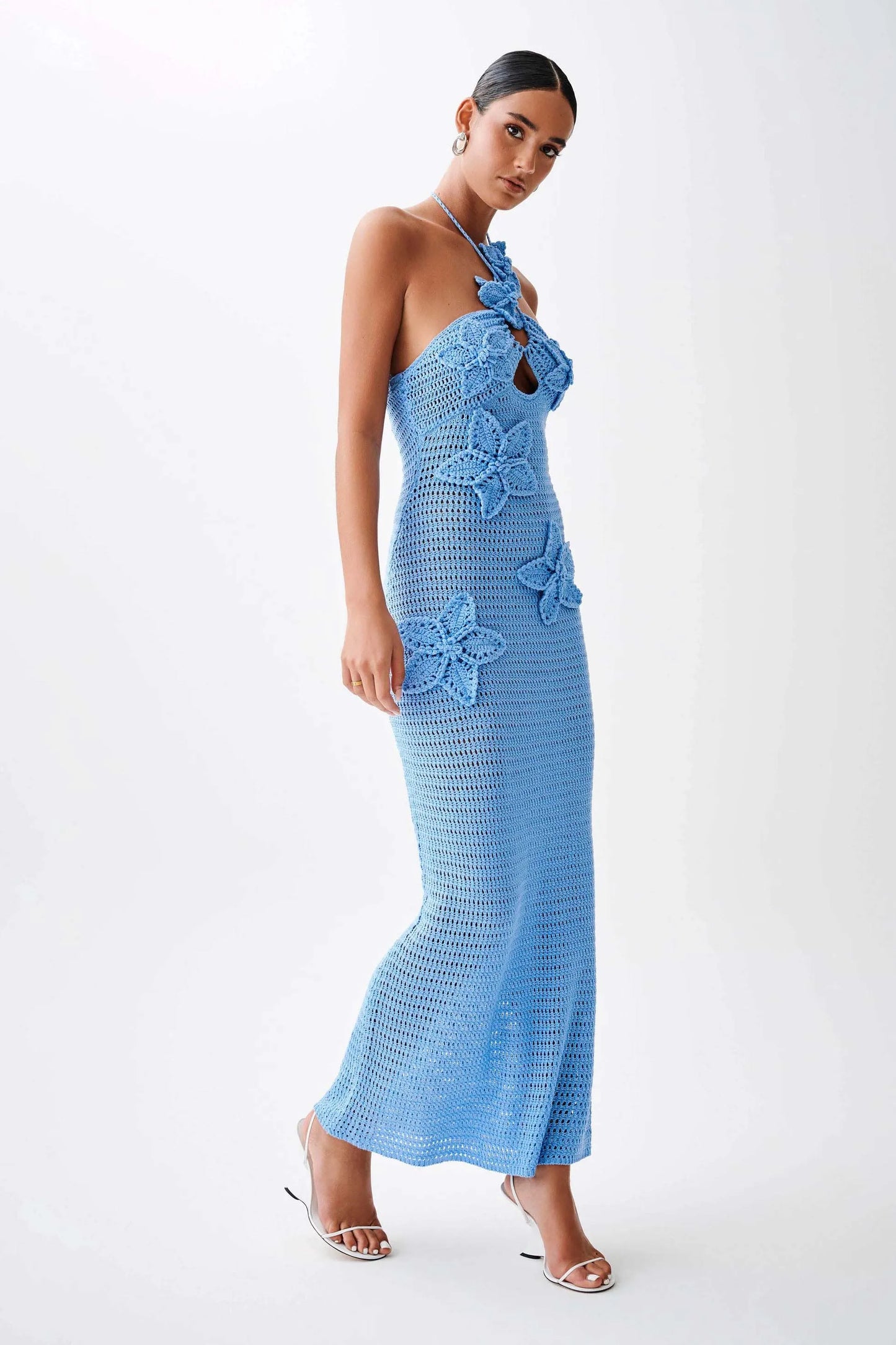 Women’s Beach Dresses Sexy Backless Knitted Long Dress Star Crochet Maxi Dresses 2024 Summer Women Beach Wear