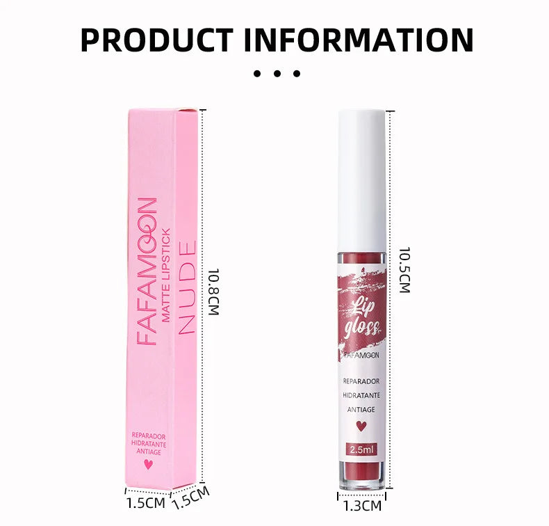 12 Color Sexy Long Lasting Velvet Matte Lip Gloss Liquid Lipstick Lip Makeup Women Beauty Red Nonstick Cup Waterproof Lip Gloss - Seprincess