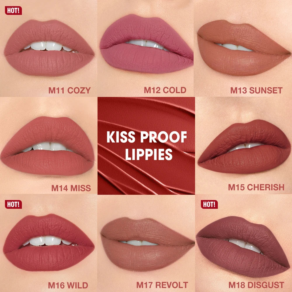 O.TWO.O Matte Lipstick Lip Tint 8 Colors Waterproof Long Lasting Non-stick Cup Sexy Highly Pigmented Velvet Lip Sticks Lip Stain - Seprincess