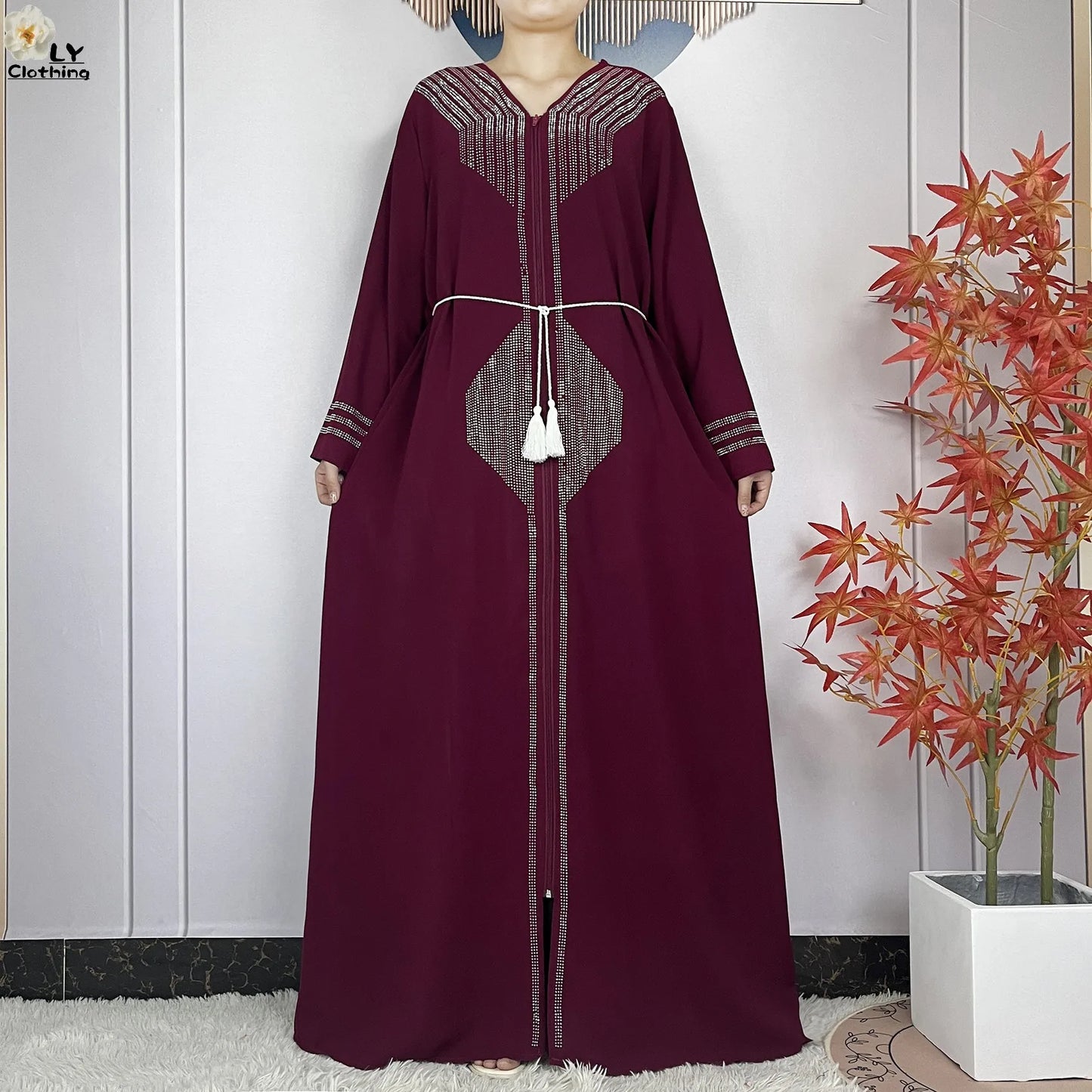 2024 For Women Elegant Dresses Dubai Party Outfits Long Sleeved Chiffon Dashiki Muslim Women Robe Open African Abaya Clothing