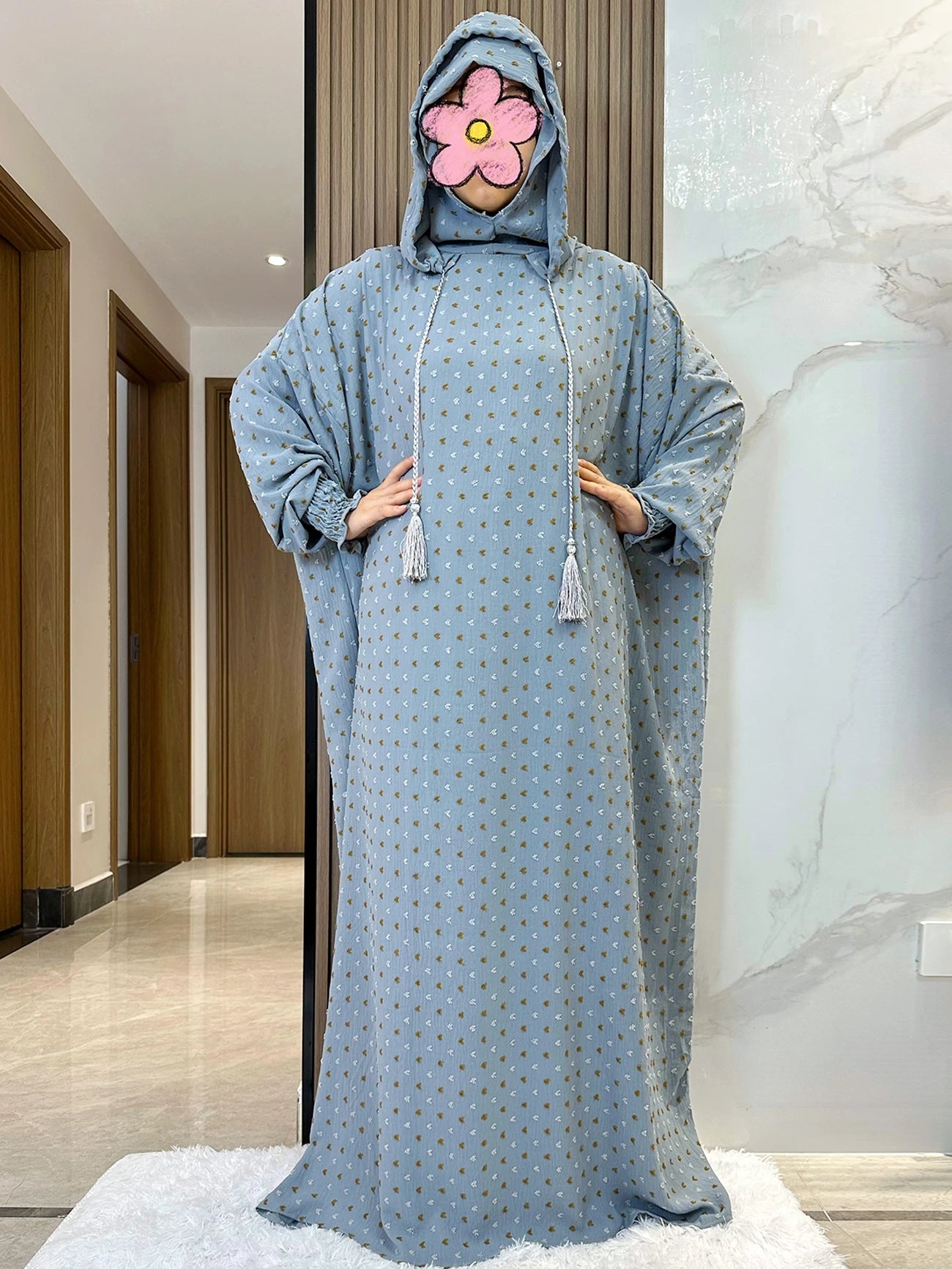 New Ramadan Muslim Two Hats Abaya Dubai Turkey Islam Prayer Clothes Solid Cotton Fabric Dresses Islam Women Dress Kaftan - Seprincess