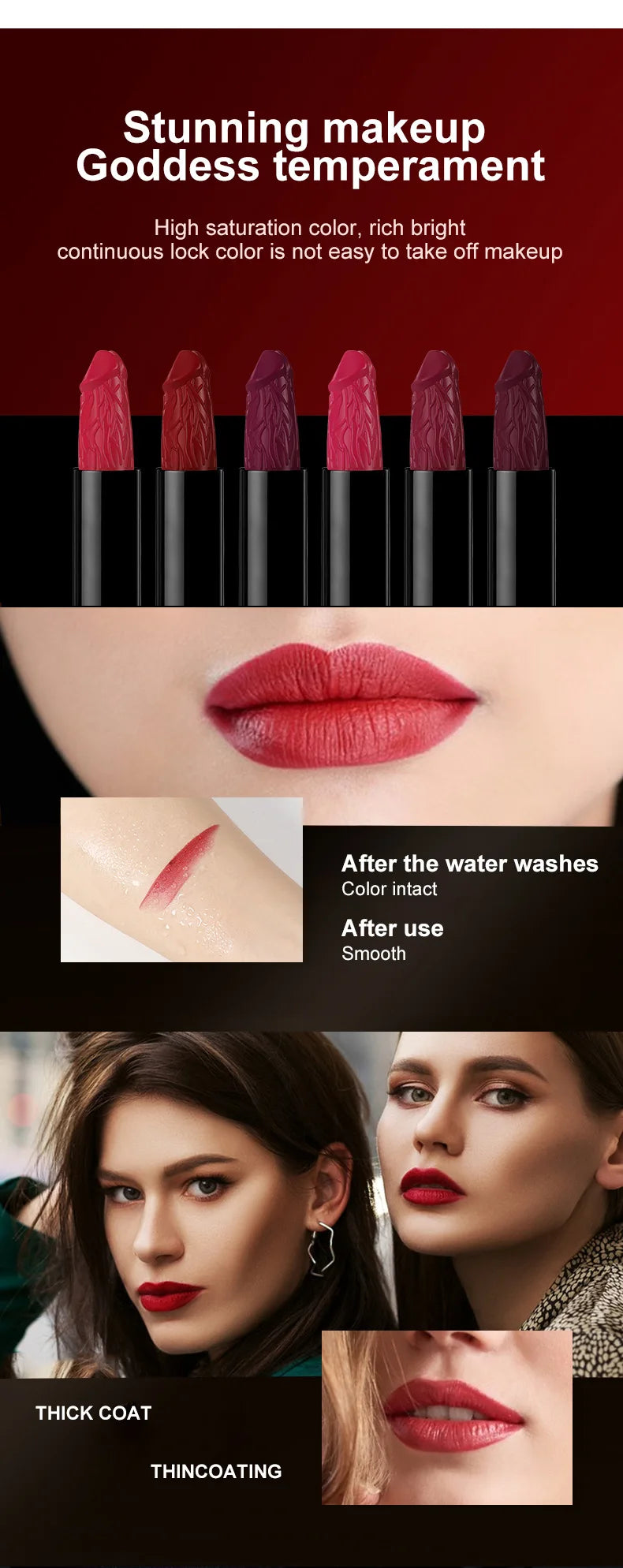 Mushroom mouth red matte fog easy to color waterproof not easy to decolour moisturizing lipstick Makeup - Seprincess