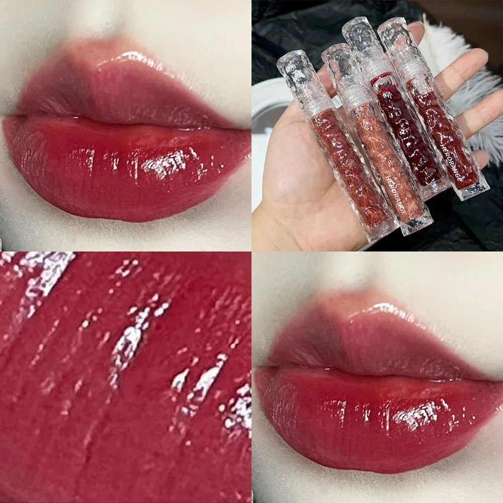 Water Light Nude Brown Lipgloss Lasting Waterproof Mirror Glass Tea Red Lipstick Not Easy To Fade Lip Glaze Lips Makeup Cosmetic - Seprincess