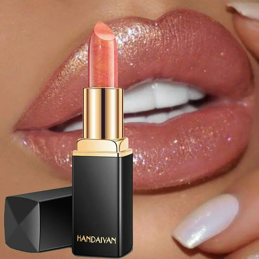 Handaiyan Waterproof Nude Glitter Lipstick Makeup Long Lasting Velvet Red Mermaid Sexy Shimmer Matte Lip Stick Cosmetic Beauty - Seprincess