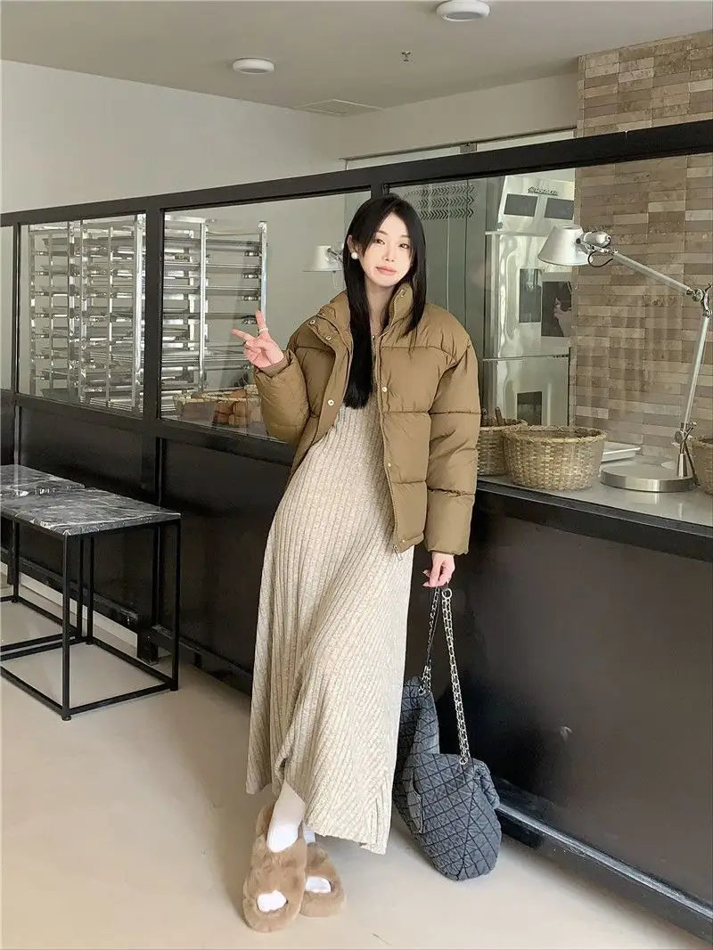 2024 Korean High-end Knitted Dress for Women Autumn/Winter Slim Fit Fashionable Versatile Long-sleeved Woolen Dress for Women - Seprincess