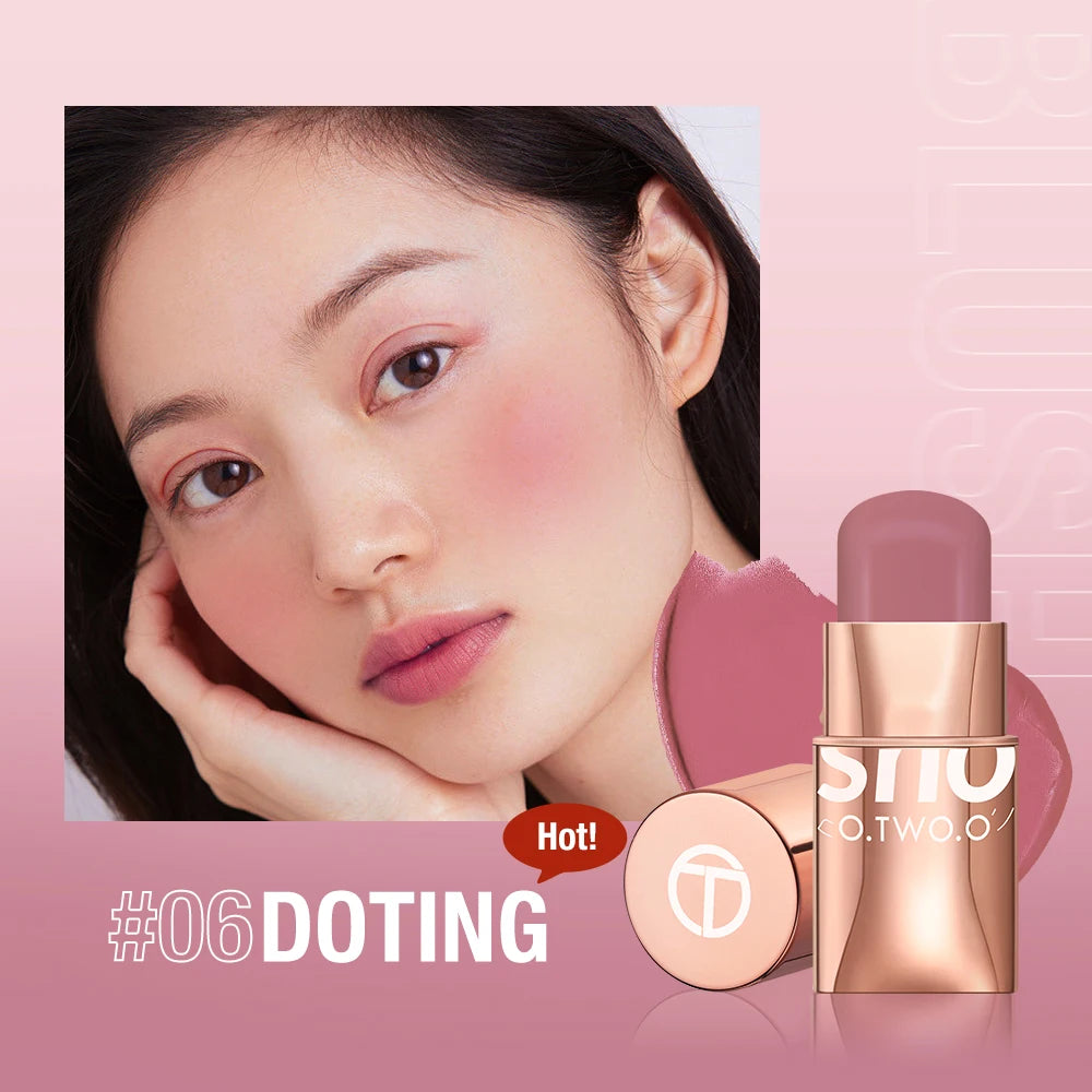 O.TWO.O 3-in-1 Lipstick Blush Eyes Shadow Multifunctional Makeup Waterproof Lightweight Lip Stick Cheek Cream Smooth Texture - Seprincess