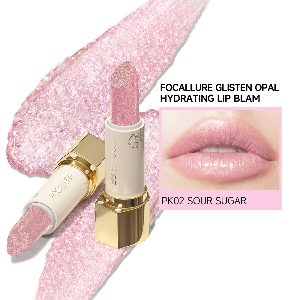 FOCALLURE Glitter Lip Balm 8 Colors Shimmer Lips Plumper Moisturizing Lipstick Long Lasting Waterproof Lip Care Makeup Cosmetics - Seprincess