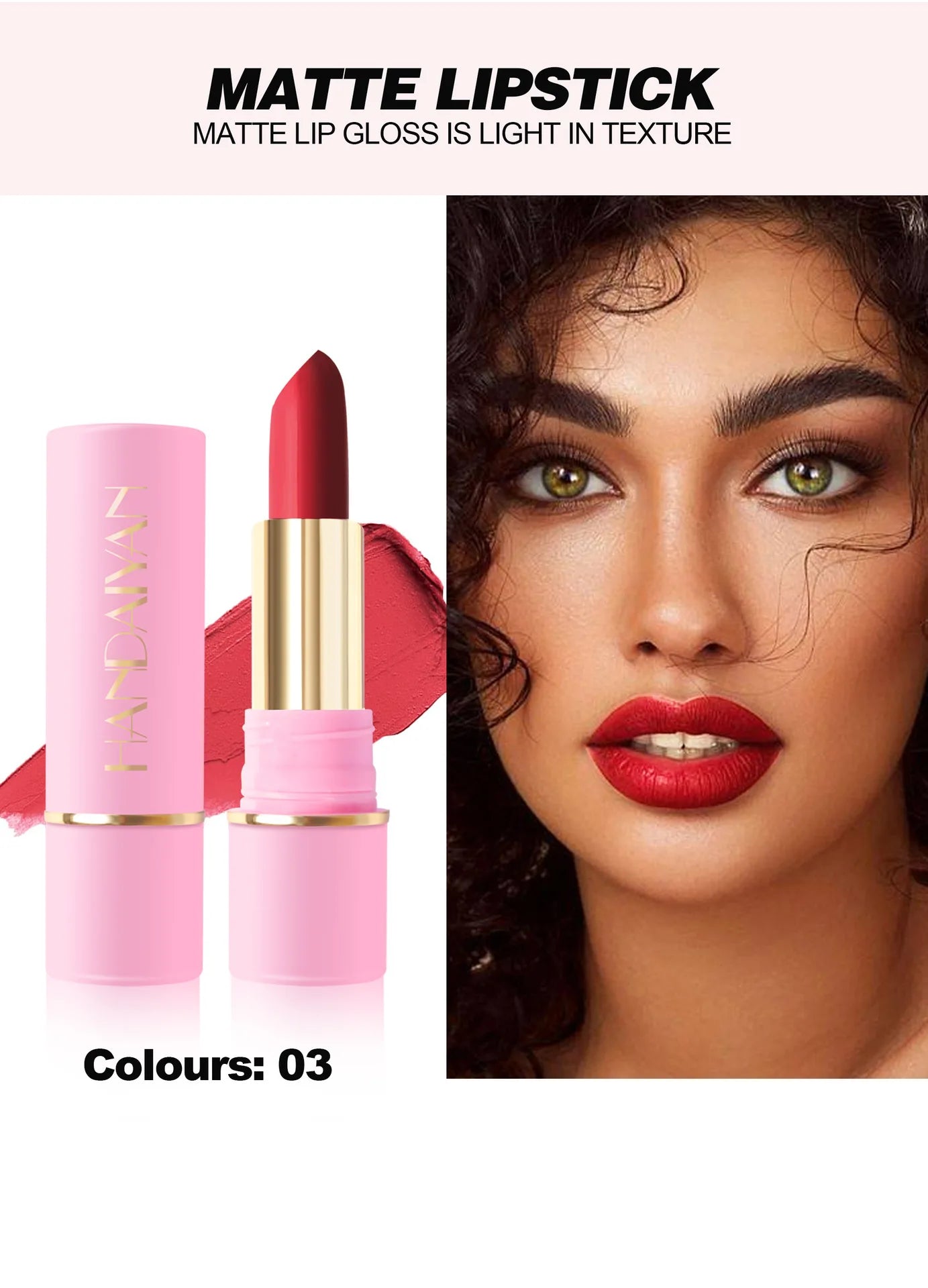 Handaiyan Matte Waterproof Velvet Pink Nude Lipstick Sexy Red Brown Pigments Long Lasting Lip Stick Makeup woman - Seprincess