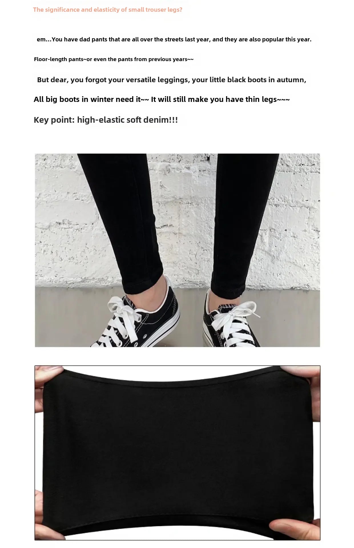 Sexy High-waisted Slimming Jeans New Spring-autumn Korean Style Elastic Black Pants Magic Shaping Shoes Slim Fit For All