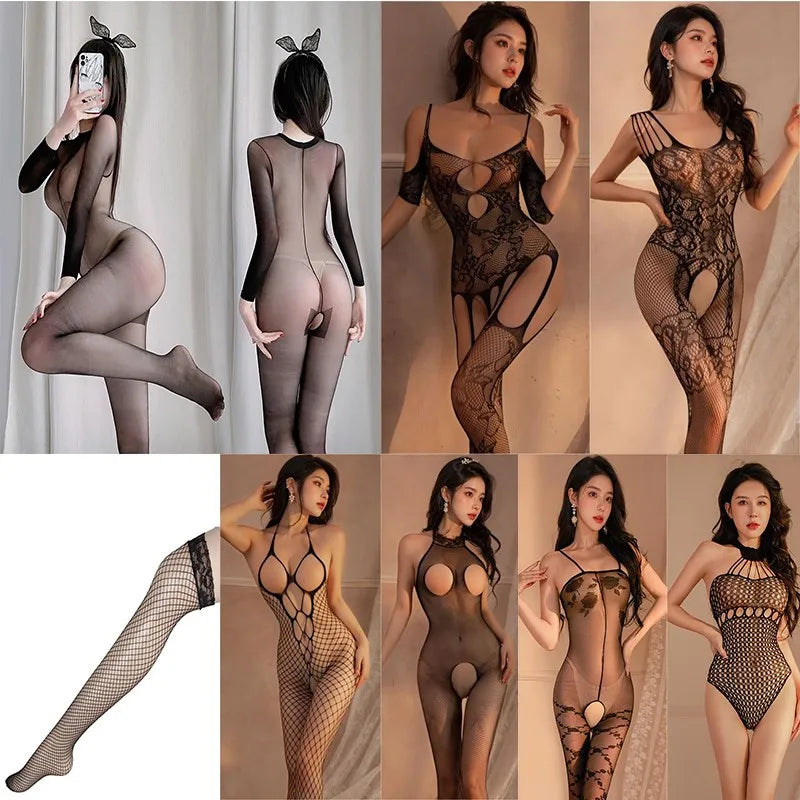 Bodysuit Hollow perspective mesh thin and tear resistant 18 fancy women underwear latex extreme sex outfit sexy woman bodys xxx - Seprincess