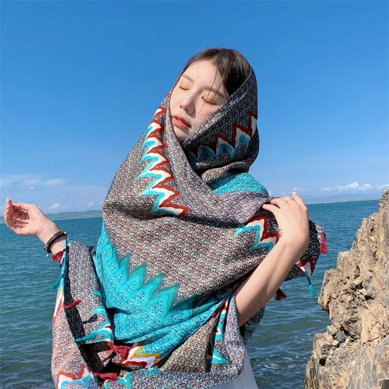 17 Styles 90x180cm Travel Beach Sunscreen Scarve Bikini Large Shawl Sarong Wrap Scarf Women Brazilian Swimsuit Bathing Cover-ups