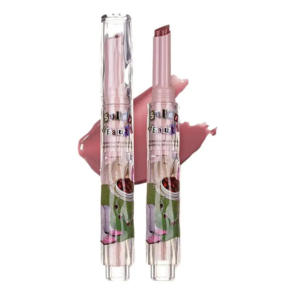 2023 New Florette Clear Jelly Lip Glaze Flower Love Shape Mirror Lipstick Waterproof Non-stick Cup Lipstick Korea fashion Makeup - Seprincess