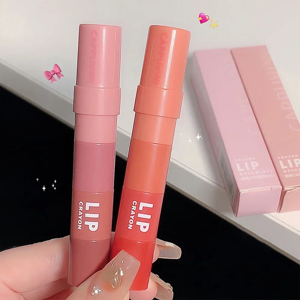 4 Colors in 1 Lipstick Pencil Set Sexy Nude Pink Matte Velvet Lip Gloss Waterproof Long Lasting Not Fading Lips Makeup Cosmetics - Seprincess