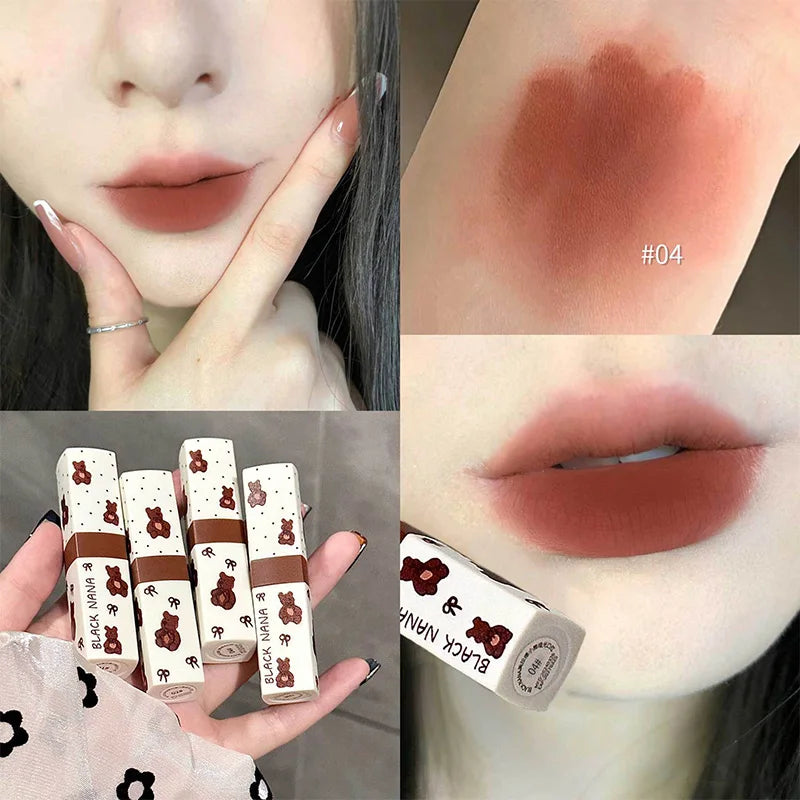 Waterproof Matte Coffee Brown Lipstick Moisturizing Long Lasting Not Easy To Fade Low Saturation Rose Pink Brown Lip Gloss - Seprincess