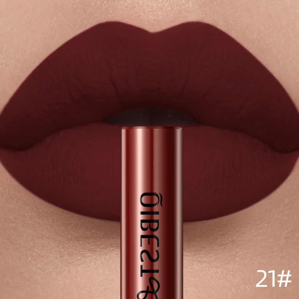 Matte Velvet Lip Gloss Lipstick Glossy Nude Sexy Red Lip Tint 24 Colors Waterproof Long Lasting Women Fashion Lips Makeup 1PC