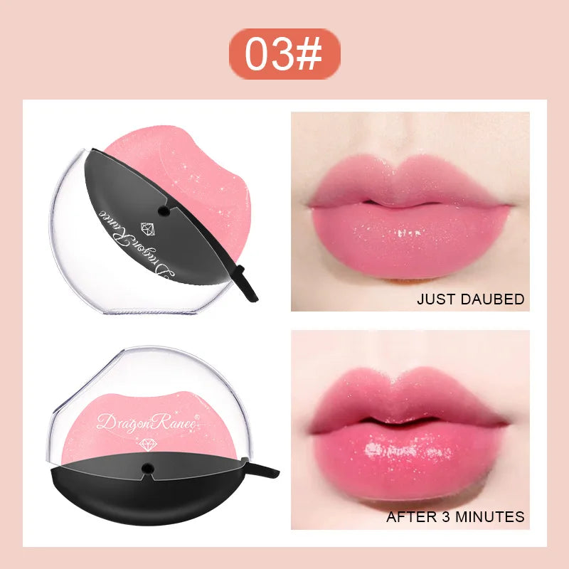 Lip-shaped Lipstick Makeup Temperature Color Changing Lazy Lipstick Velvet Matte Moisturizing Lip Gloss Waterproof Non-stick Cup - Seprincess