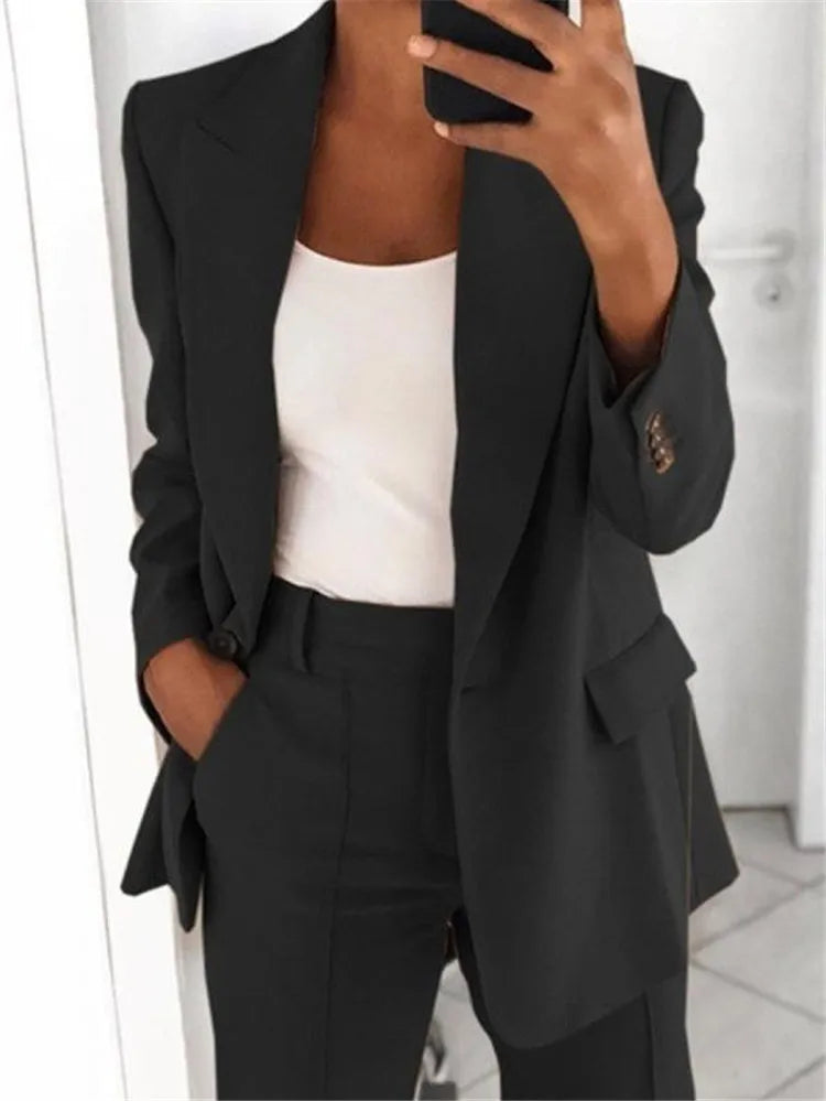 Autumn Fashion New Women's 2PCS Pants Sets Business Office Ladies Formal Blazer And Pants Sets Tracksuit Sets Female Outfits - Seprincess