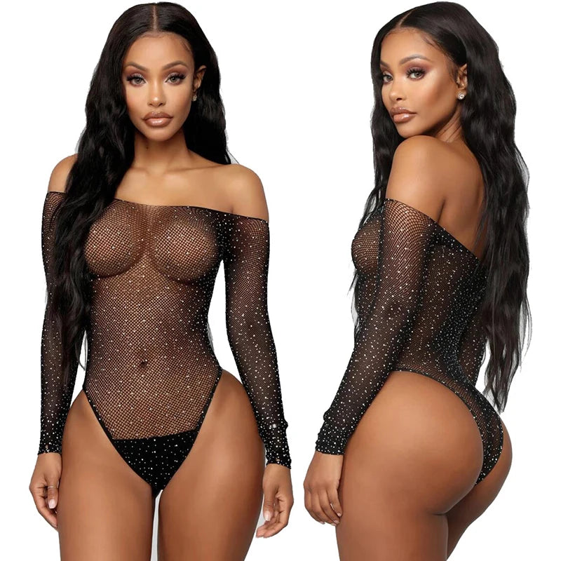 Bodysuit Tight fitting mesh jacket with exposed breasts and deep V-belt pantyhose sexy lingerie new items sissyfikation - Seprincess