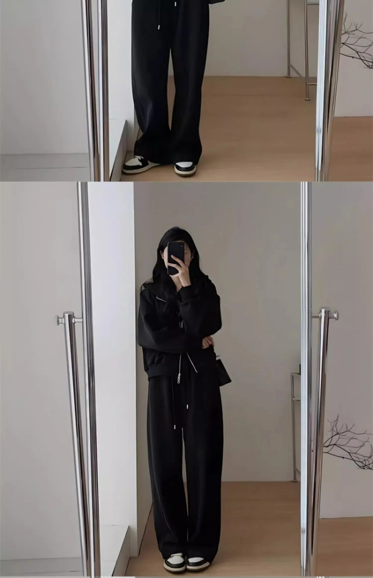 2024 Autumn Winter New Solid Loose Women's Hoodie and Sweatpants Two Piece Set Korean Fashion Y2k Zip Up Hoodie Sweatshirts