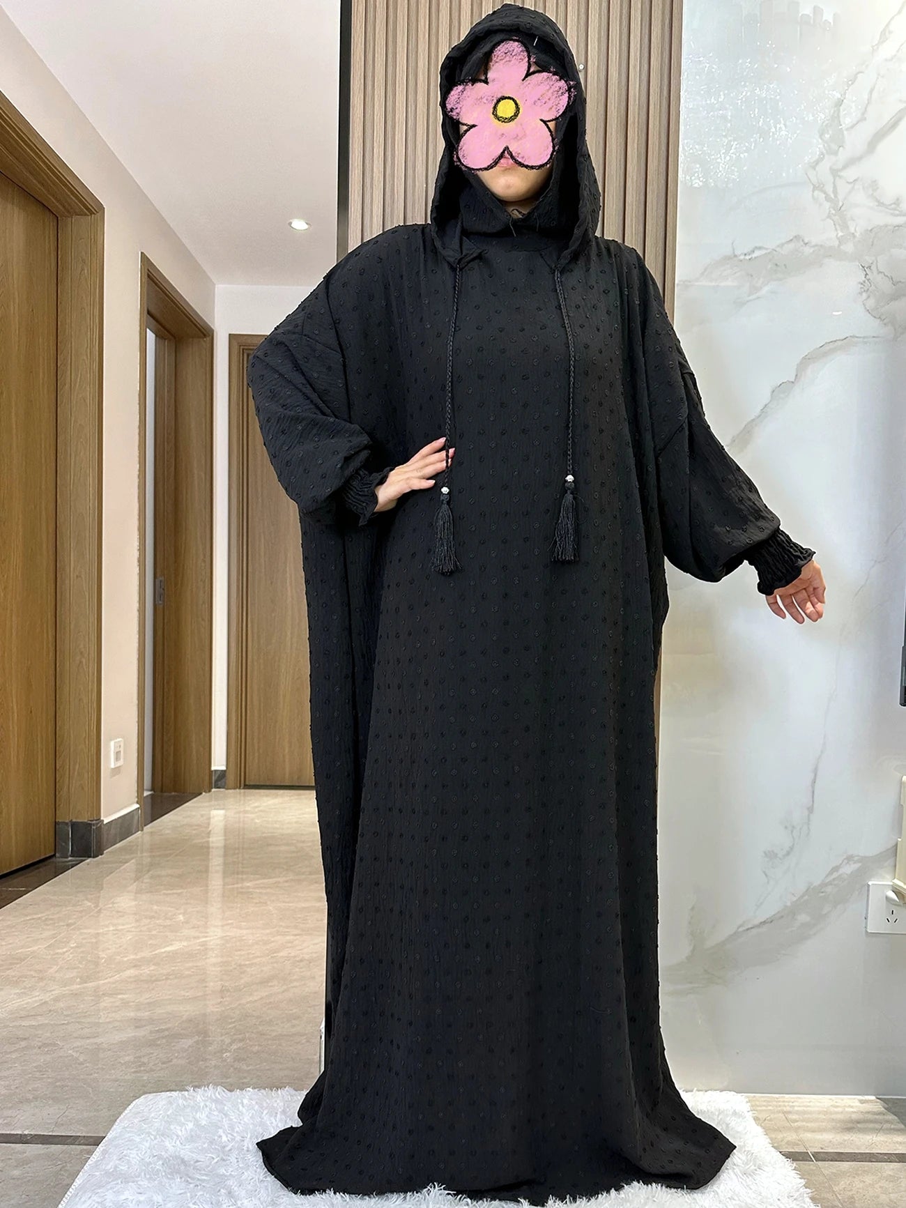 New Ramadan Muslim Two Hats Abaya Dubai Turkey Islam Prayer Clothes Solid Cotton Fabric Dresses Islam Women Dress Kaftan - Seprincess