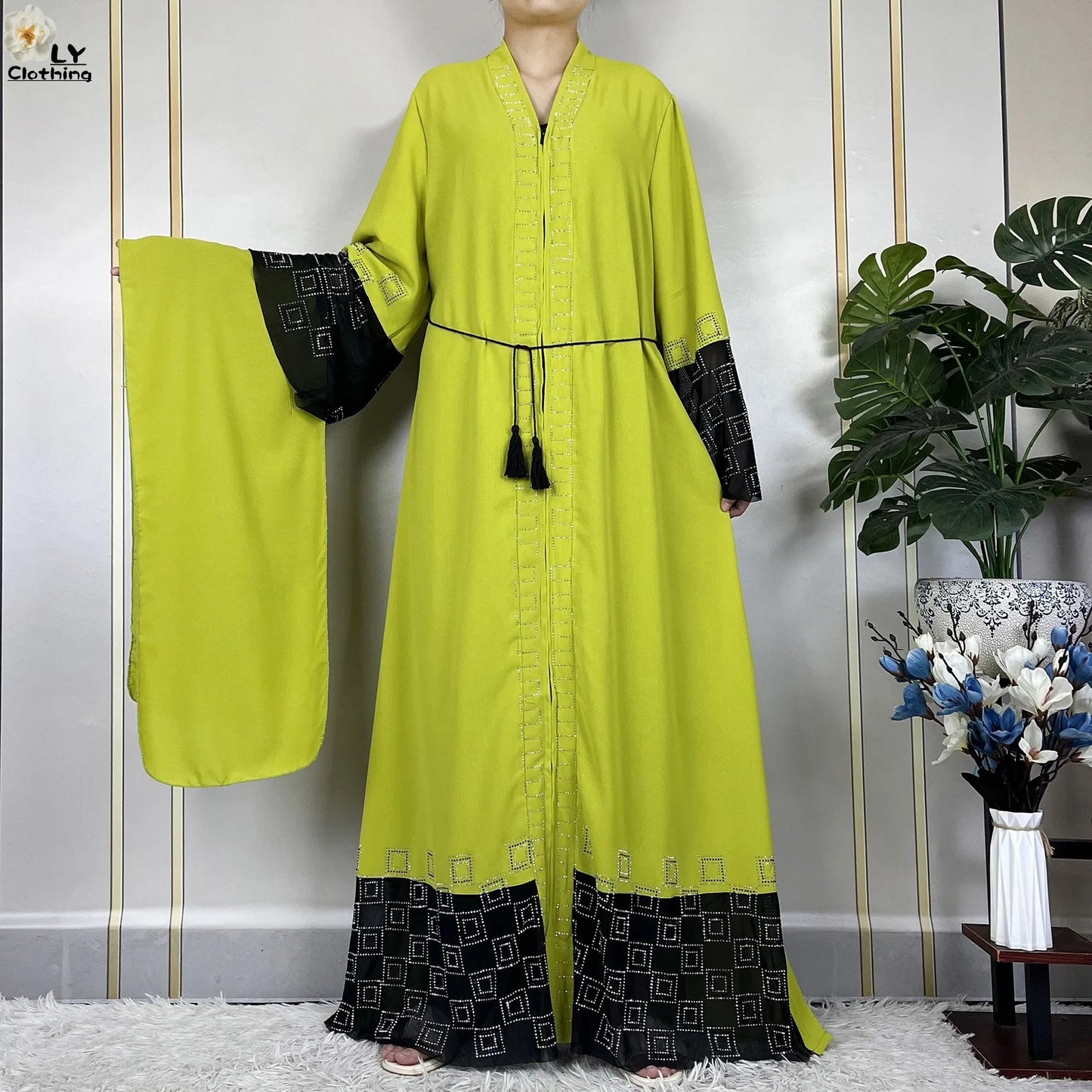 2024 For Women Elegant Dresses Dubai Party Outfits Long Sleeved Chiffon Dashiki Muslim Women Robe Open African Abaya Clothing - Seprincess