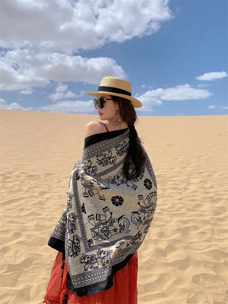 17 Styles 90x180cm Travel Beach Sunscreen Scarve Bikini Large Shawl Sarong Wrap Scarf Women Brazilian Swimsuit Bathing Cover-ups