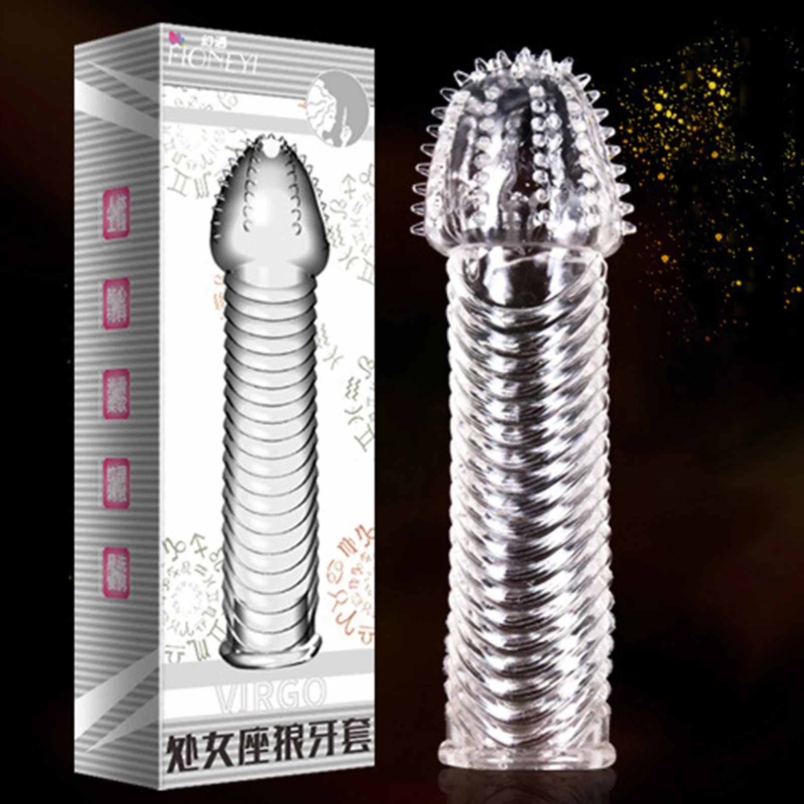 Larger Spikes Condoms For Man Pleasure Sex Toys Female G spot Vaginal Stimulation Condom Ribbed Penis Sleeve Adult Supplies - Seprincess