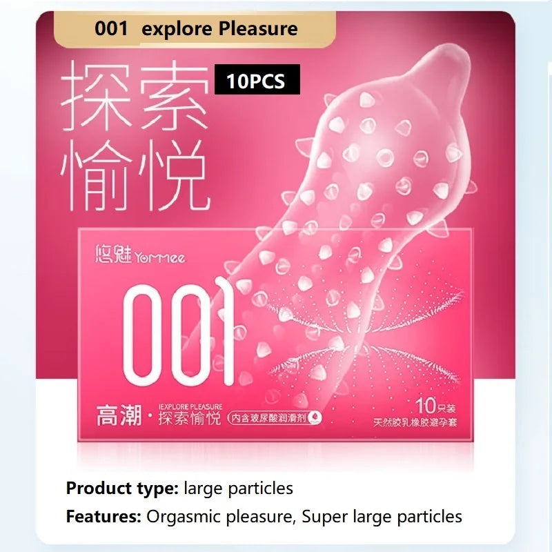 10PCS 3D Large Particles Condoms for Men Penis Sleeves Granular Stimulation Women G Spot Sex Toy Safe Contracepation Sex Product - Seprincess