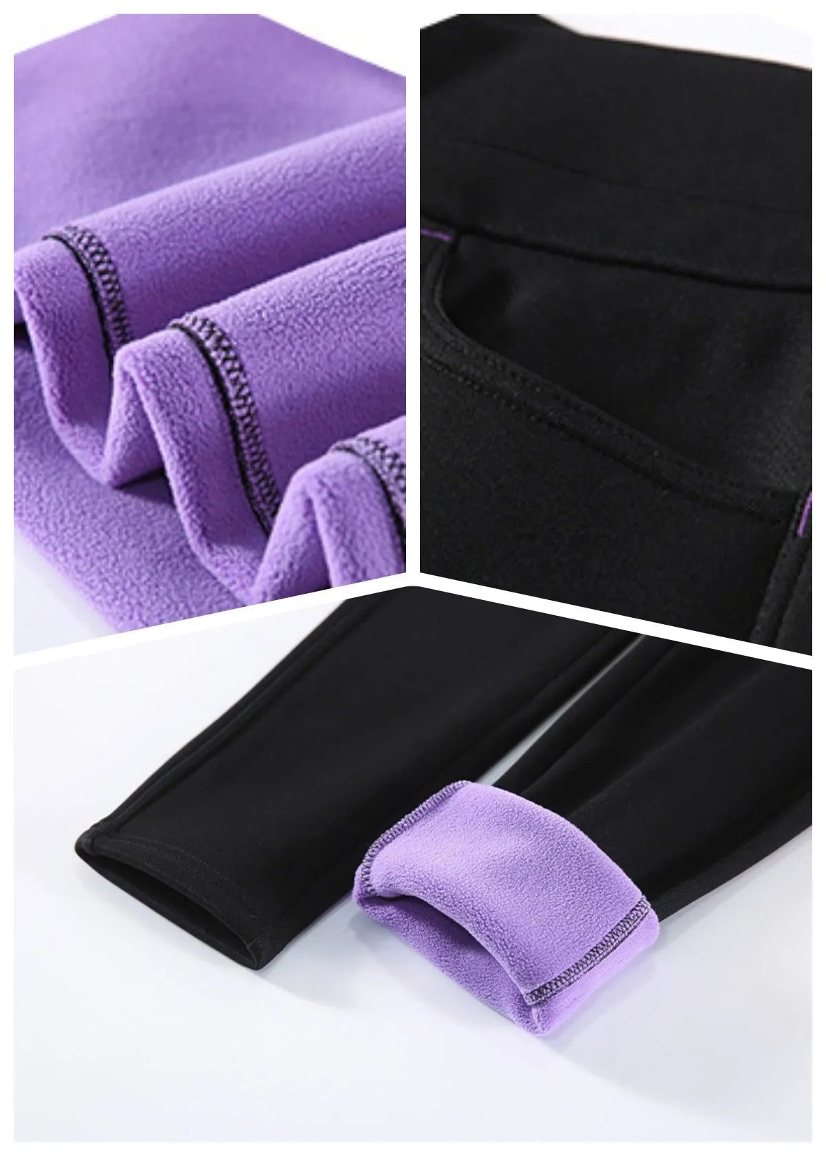 Women’s Winter Pants Thicken Fleece Slim Stretch High Waist Warm Thermal Leggings Pocket Sweatpants Women Velvet Pencil Pants