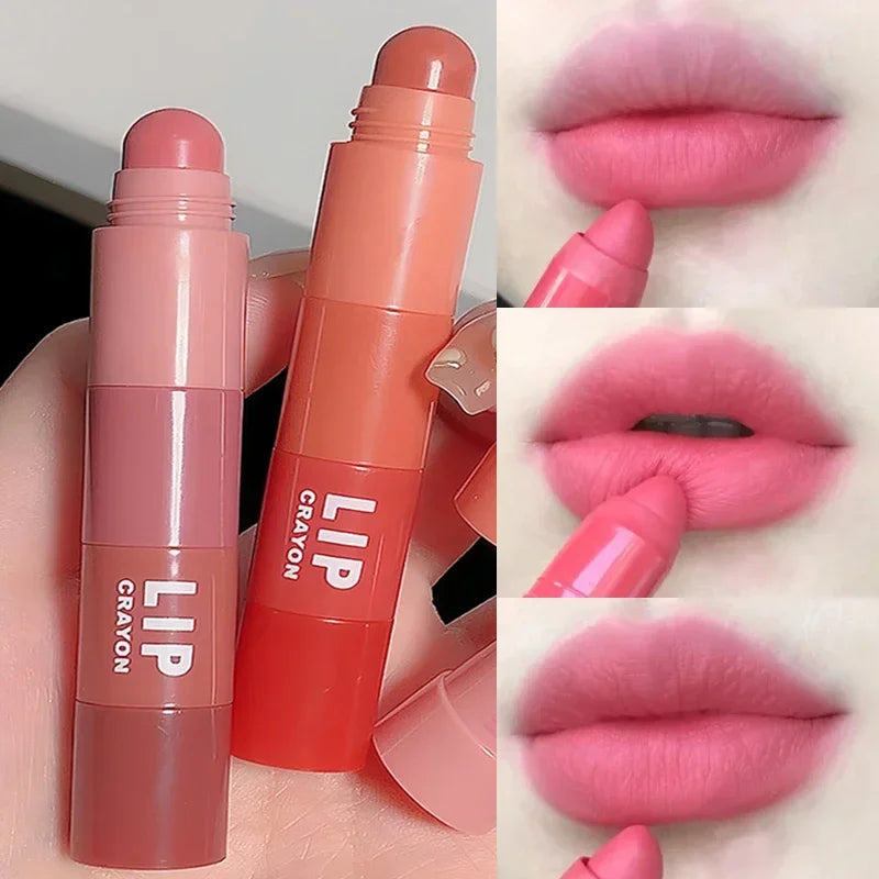 4 Colors 2 in 1 Matte Nude Pink Lipstick Pen Set Matte Velvet Lip Liner Pencil Waterproof Long Lasting Natural Lip Tint Cosmetic - Seprincess