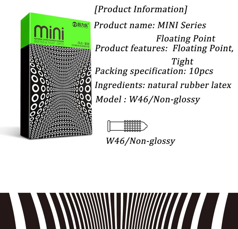 10pcs 46mm Condoms Mini Extra Small Taut Ultra-thin Natural Latex Penis Sleeve Granules Glossy Type Health Safer Sex Products - Seprincess