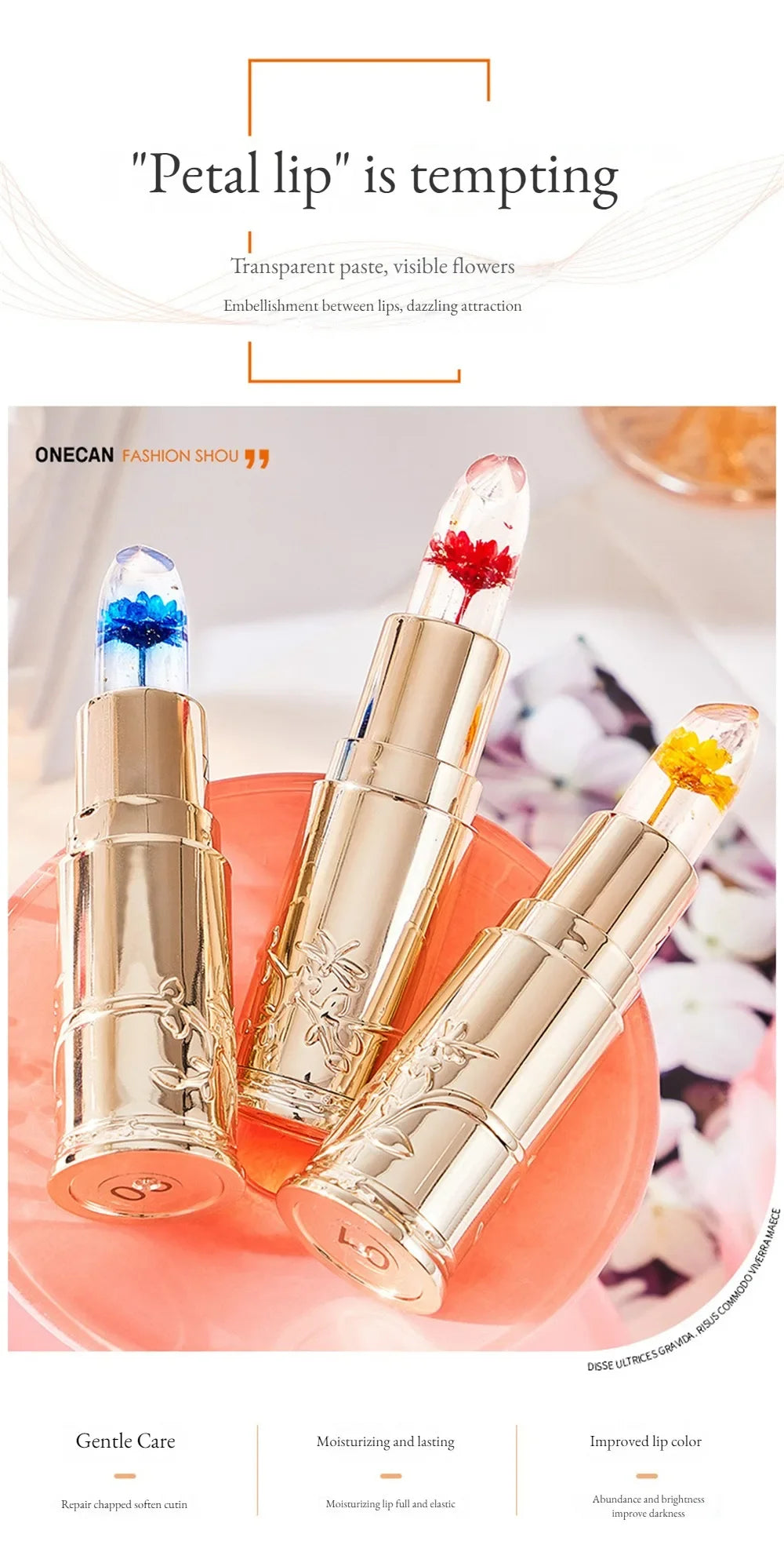 Flower Transparent Lipstick Lasting Moisturizer Crystal Jelly Lipsticks Temperature Color Changing Waterproof Lip Balm - Seprincess