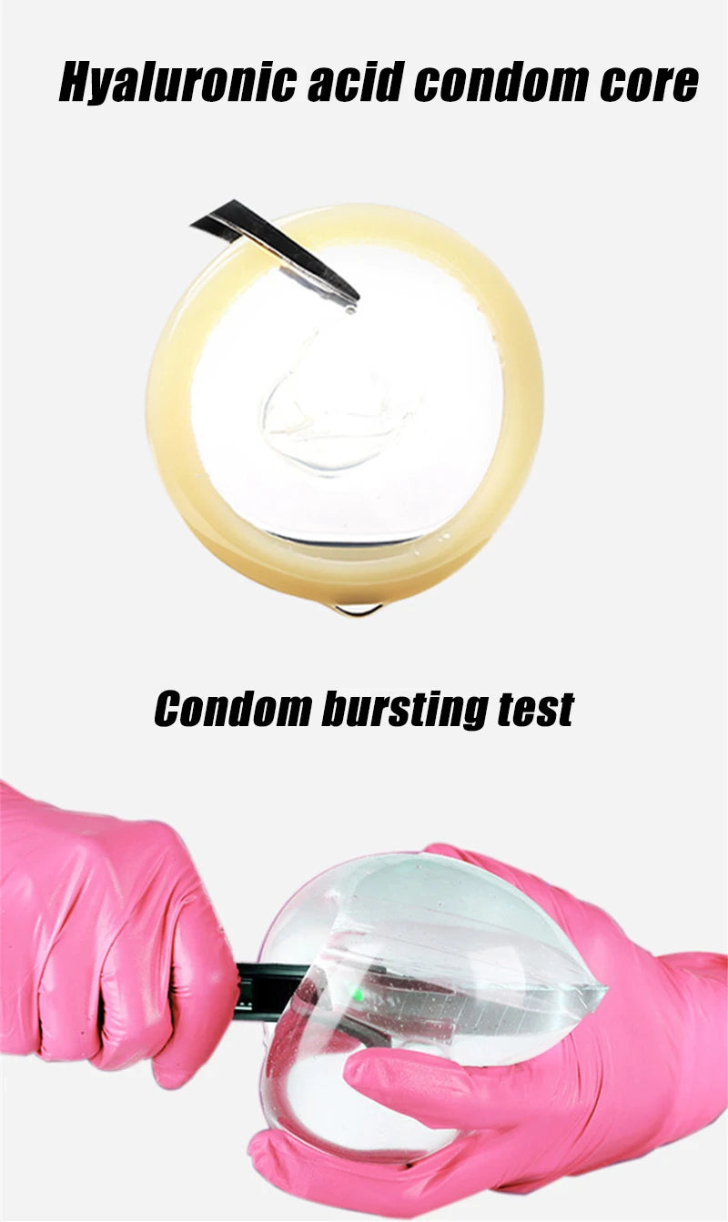 0.01 Ultra Thin Condoms Hyaluronic Acids Rubber Latex Penis Sleeve for Men Long Sex Ejaculation Vaginal Sex Toys for Adults 18 - Seprincess