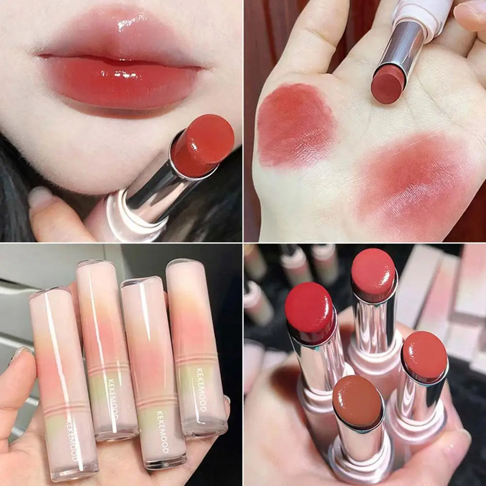 Jelly Lipstick For Kekemood Moisturizing Mirror Water Light Solid Lip Gloss Glass Tea Red Brown Lip Glaze Tint Makeup Cosme Q6S3 - Seprincess