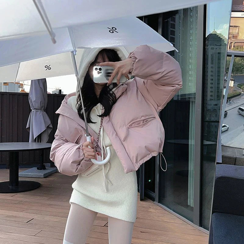 MEXZT Streetwear Knitted Mini Dress Women Hooded Sweater A Line Dresses Winter Korean Solid High Waist Slim Casual Vestidos New - Seprincess