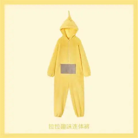 Cute Cartoon Teletubbies Pajamas Plush Jumpsuits Boys Girls Thickened Coral Fleece One-Piece Pajamas Warm Home Wear Clothes - Seprincess