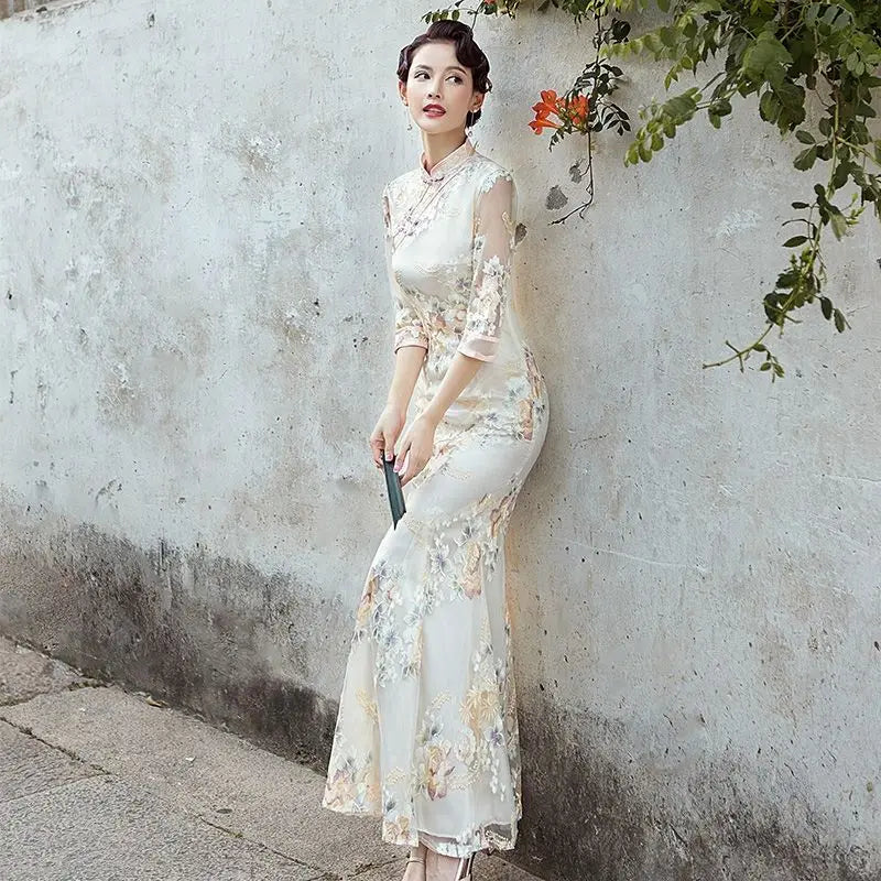 Party Women Dress Luxury China Style Elegant Banquet Long Qipao Oriental Female Wedding Slim Prom Cheongsam Gowns Vestido S-4XL - Seprincess